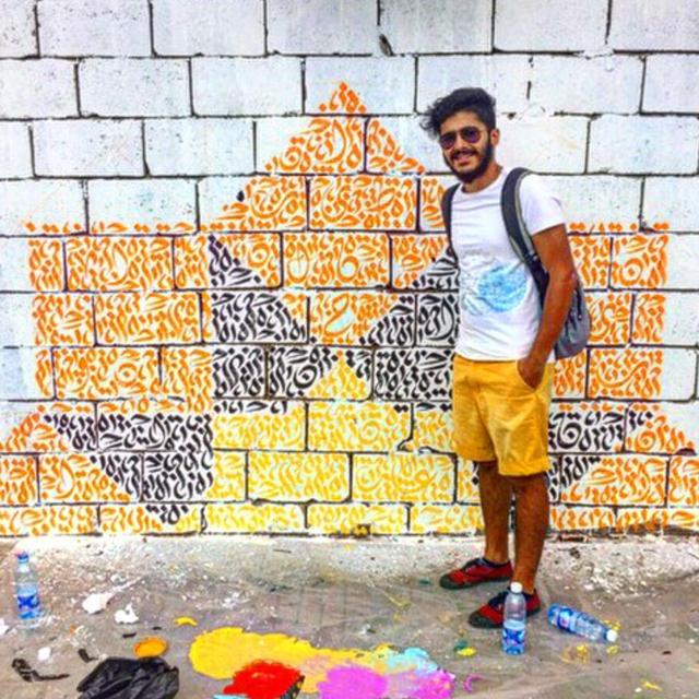 ViComms's tweet photo. Introducing @ghaleb_hawila. Urban #Calligrapher with a unique approach. Stay tuned as he paints our studio soon. #Art http://t.co/GpfOTInbh5