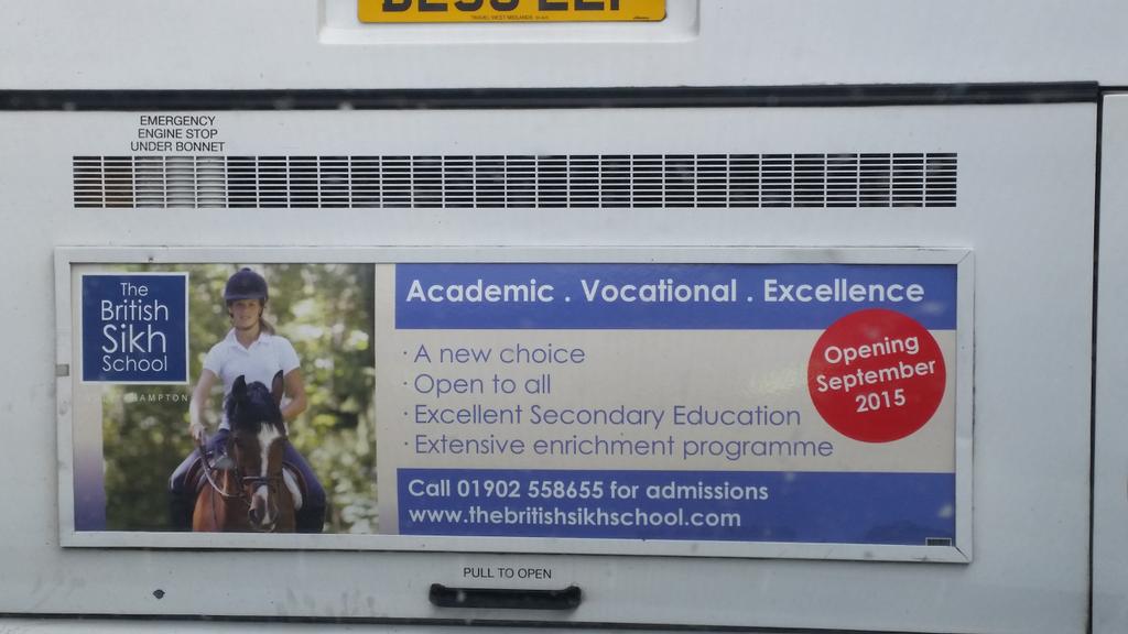 JD_THISISGLOBAL's tweet photo. @ExterionLocal @OOHMidlands #wolverhampton #education @YamYam_Wolves #britishsikhschool #busadvertising http://t.co/jzPSYlBACi