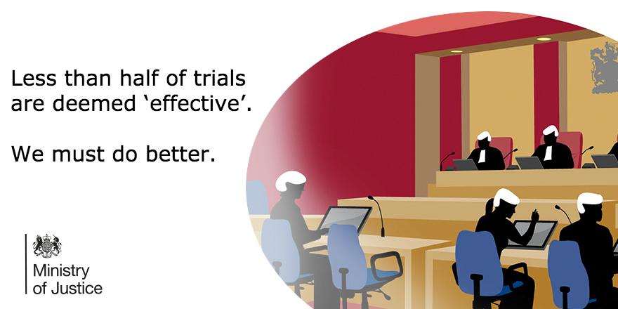 Michael Gove: Less than half of trials are deemed ‘effective’. We must do better. #BetterJustice