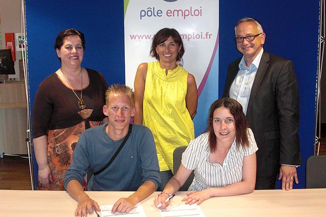 FTravail_NA's tweet image. 22/06:point presse au #poleemploi de #dax pour présenter le #recrutement de 68 équipiers pour l’ouverture du #KFC 1/2