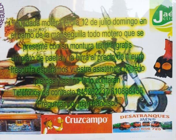 MoterosJaen's tweet photo. Día 12 de julio. Primera quedada motera en  el barrio de La Manseguilla. http://t.co/AkkYblE6Bp