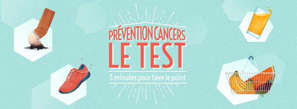 Lancement du test #préventioncancers :Tabac, alcool,nutrition,UV : 3 min pour faire le point bit.ly/1Ngm2FZ