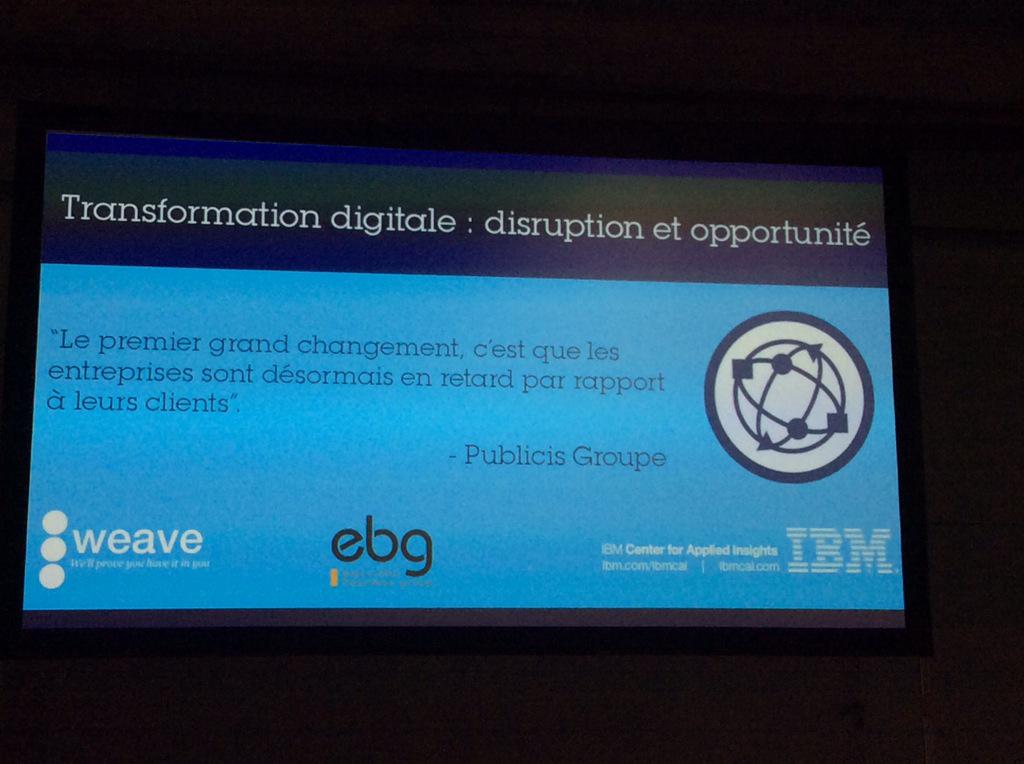 Flokarras's tweet photo. #EBG2015 #TransformationDigitale : disruption et opportunité http://t.co/b2aywL7gca