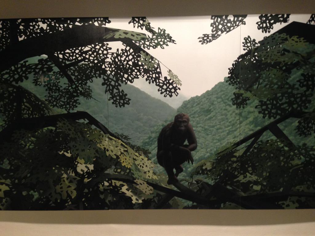 arjamiller's tweet photo. Meeting a relative at @AVANmuseo @ErnoEnkenberg 's painting Sahelantropus Tchadensis  #TurkuBiennial http://t.co/kcdH5sdTqk