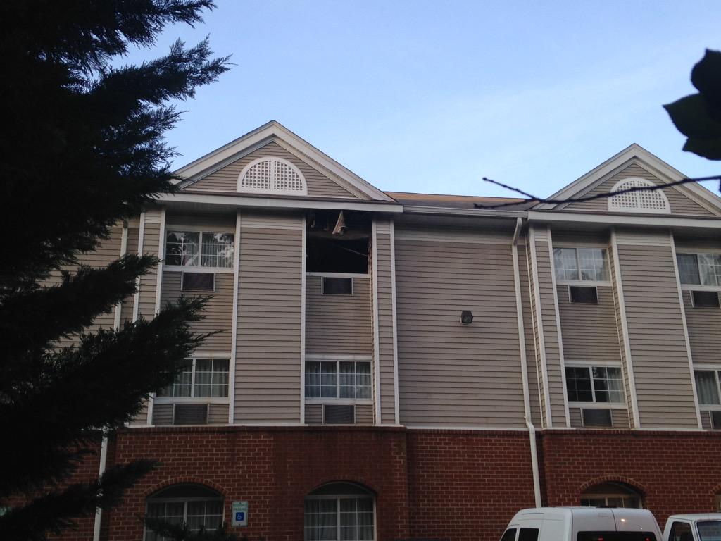 KellyAvellino's tweet photo. Chesterfield hazmat and fire investigating after explosion in room at InTown Suites. No word on what caused explosion http://t.co/aFCzl5OGbF