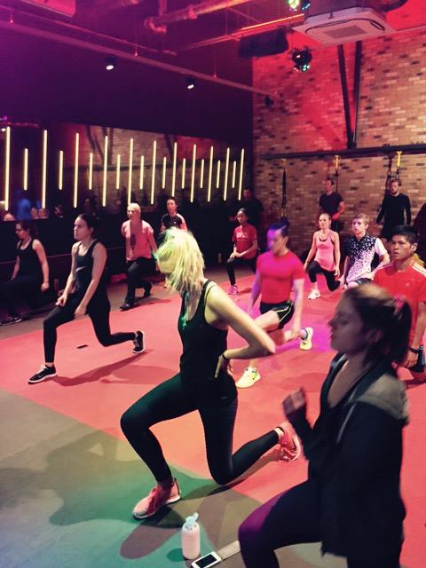 RanieriAgency's tweet photo. Everyone getting their lunge on at the @jabrasport event! #makeeveryworkoutcount #jabra #sportcoach http://t.co/9ktgNuqVAF