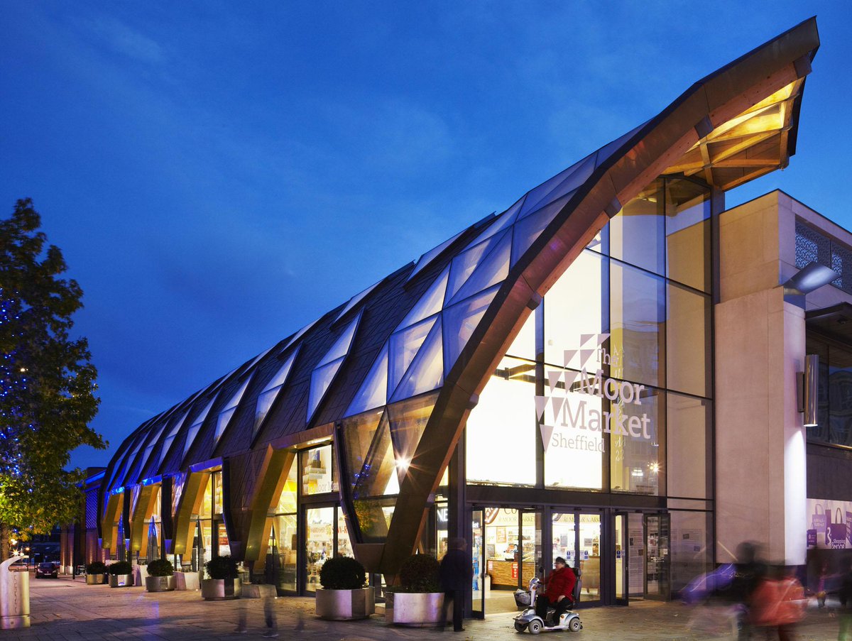 Vibrant Sheffield market @TheMoorMarket designed by Leslie Jones Architecture using Technal #façade systems