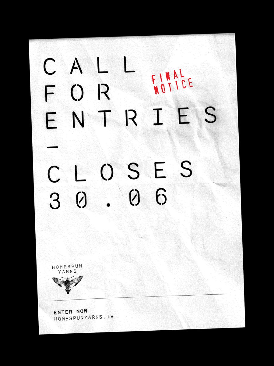 This is your final call to get your Homespun Yarns entries in! homespunyarns.tv