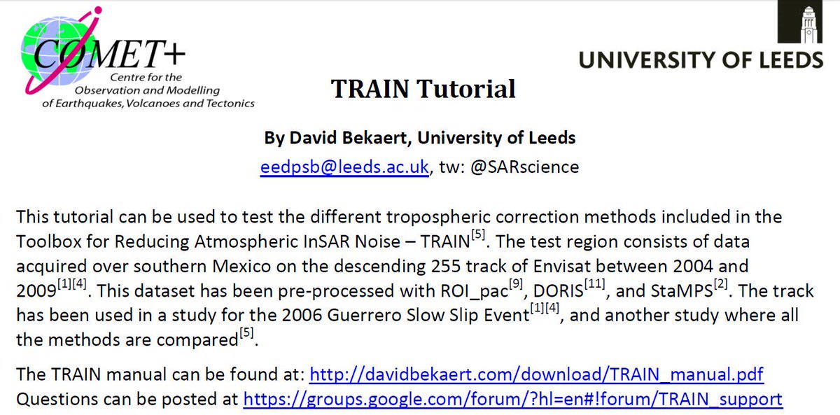 TRAIN tutorial ready! Waiting permission 2 share auxiliary data. Demo @UNAVCO next week by <a href="/GeoAndyHooper/">Andy Hooper</a>. <a href="/InSARinfo/">InSAR info hub</a>