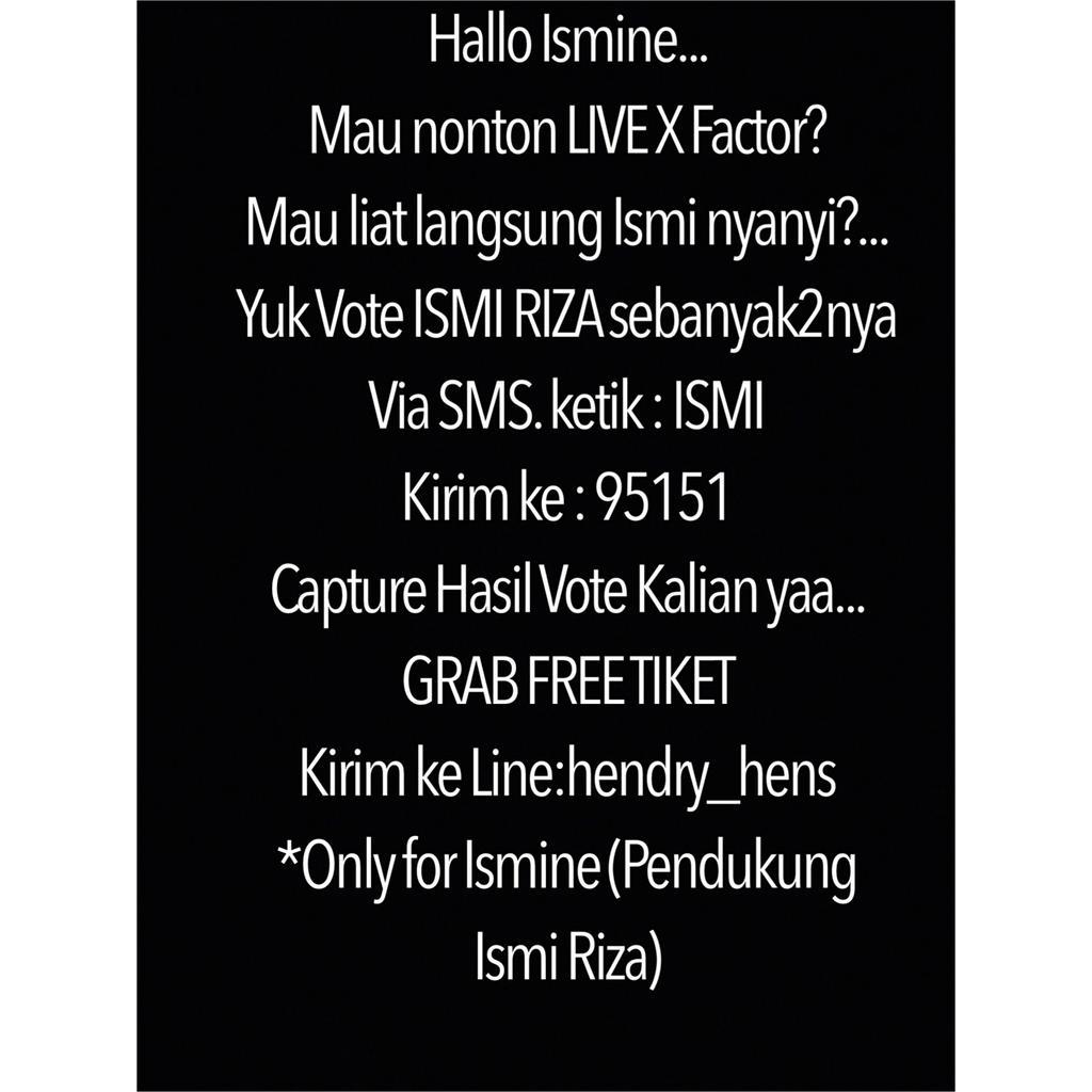 Ismine_JKT's tweet photo. Yuk yg mau nonton @XFactorID jumat, 26 june 2015 liat gambar dibawah untuk dapet tiketnya @IsmineOfficial @ReniMait http://t.co/W6OMFSSm2b