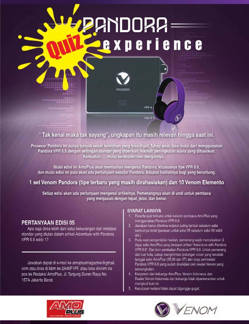 Ikuti Kuis majalah Amoplus dgn total hadiah 1 prosessor pandora dan 10 venom elemento headphone