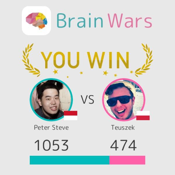 pestve's tweet photo. I challenged Teuszek  and won:) Challenge players from around the world! #BrainWars
http://t.co/Ag1ujpSgmb http://t.co/ywOlLR5IQj