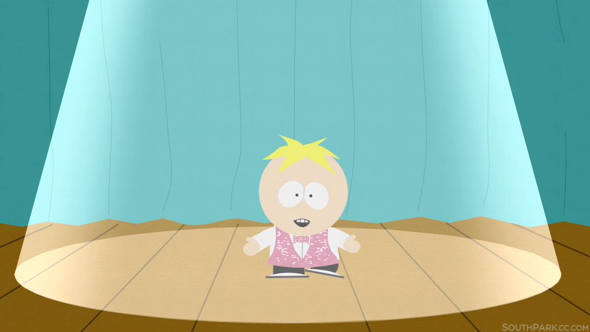SouthPark's tweet photo. "And now… dancing to the song 'I've Got Something In My Front Pocket For You', here is Leopold 'Butters' Stotch!" http://t.co/nobTi8yauw