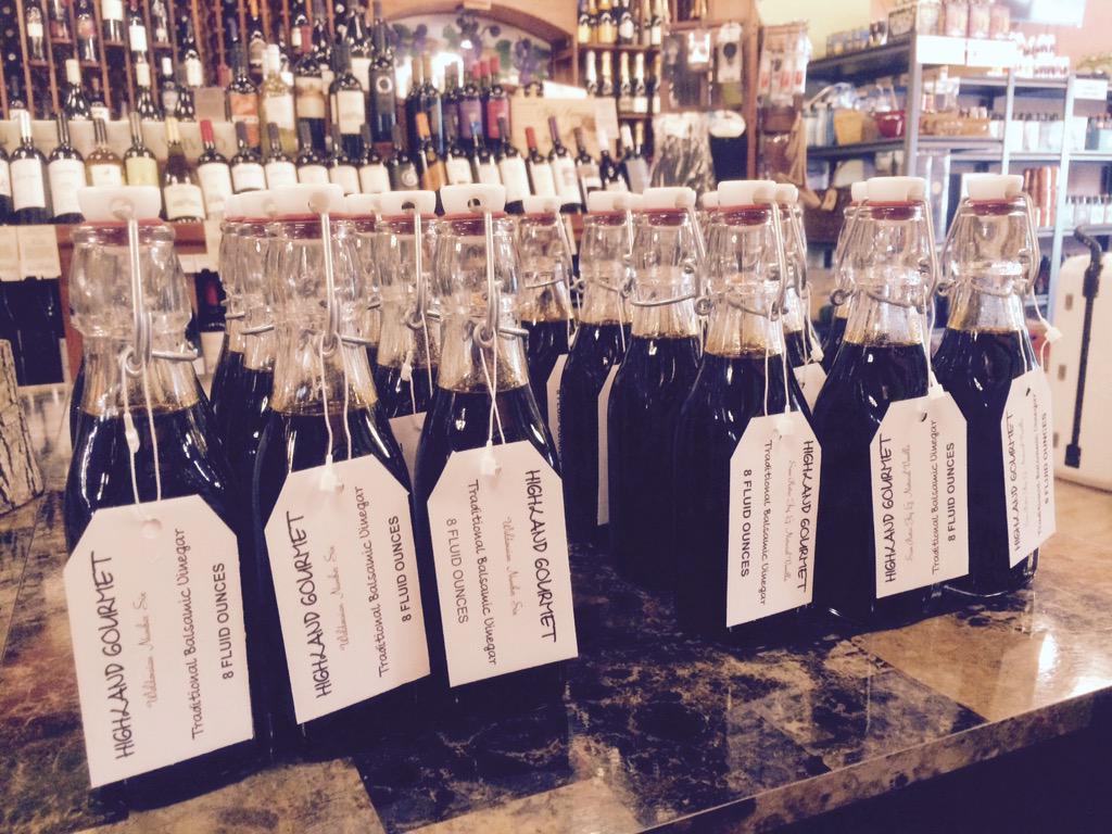 New shipment of Highland Gourmet North Carolina aged Balsamic Vinegars just arrived!!