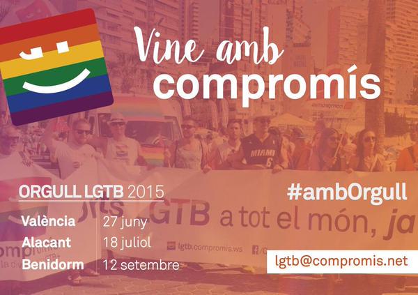 Volem una igualtat real per a les persones LGTB i anem #AmbOrgull a la manifestació de l' #OrgullVLC2015