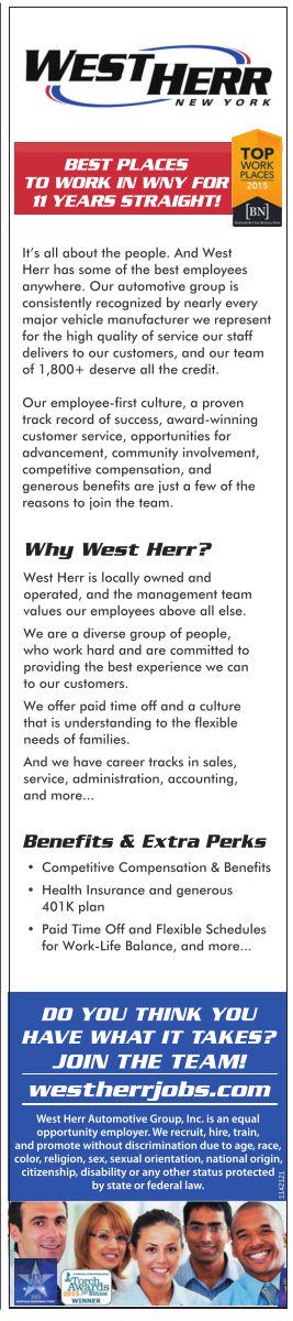 .<a href="/WestHerr/">West Herr Auto Group</a> Best Places to work in WNY 11 years straight! Join the team! westherrjobs.com #Buffalo #Jobs #Career