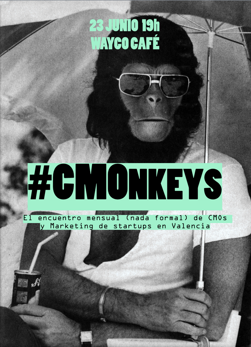 PatriciaPastorG's tweet photo. Nos vemos esta tarde #CMOnkeys! A las 19h en @waycoideas @ElenaBRZ @RomeraPepe @M_marisa_ #startups #marketing http://t.co/ZF4HpTFSVp