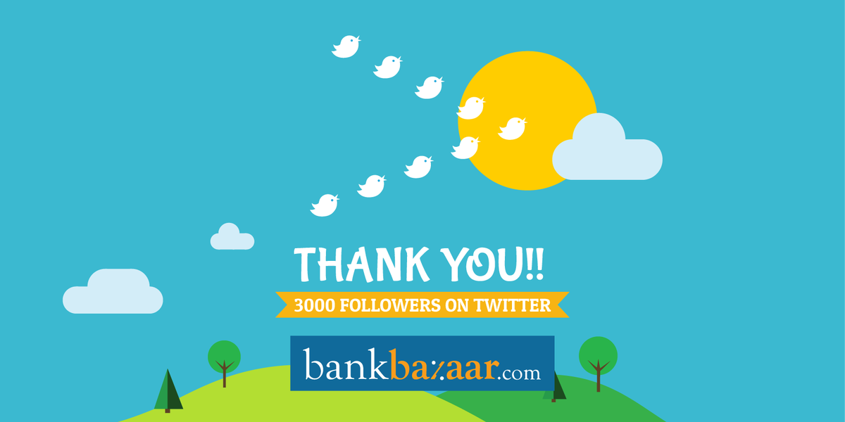 BankBazaar's tweet photo. We've blown past 3000 Followers! Thanks to all of our fans for helping us get here! #StopApplyingStartShopping http://t.co/wEGwYsbDjK
