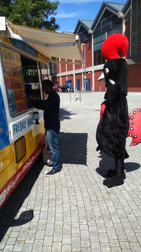 simonnana's tweet photo. Barci soaking up the sun #Nandos, come take part in bristol http://t.co/d9SfHxPdPc