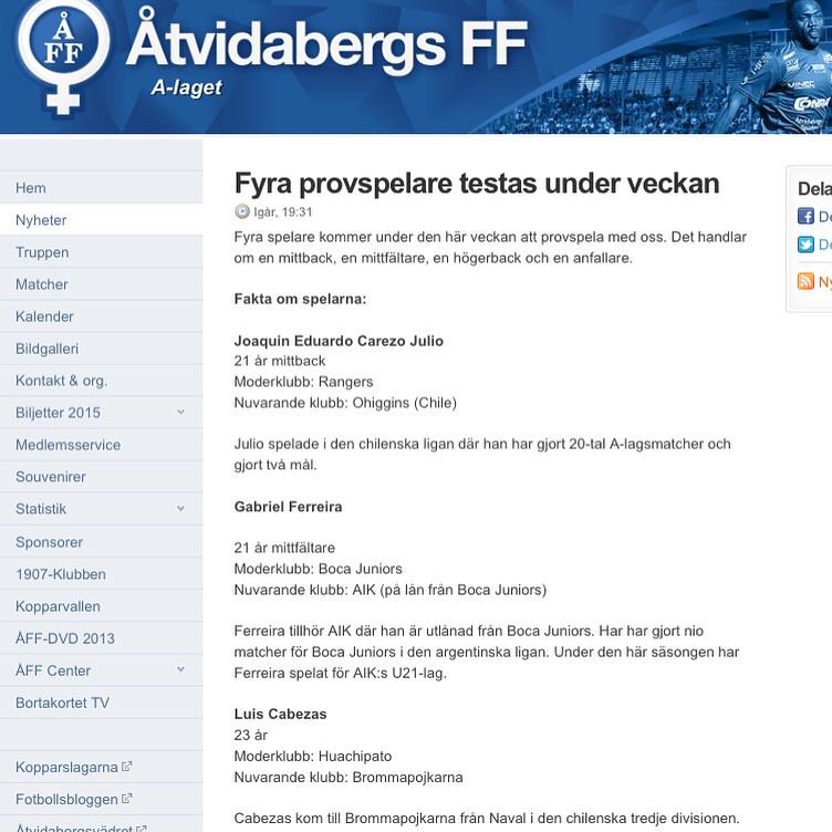 Luis, Joquin and Gabriel  will be training with Åtvidaberg for an Allsvenskan Premier division contract this week