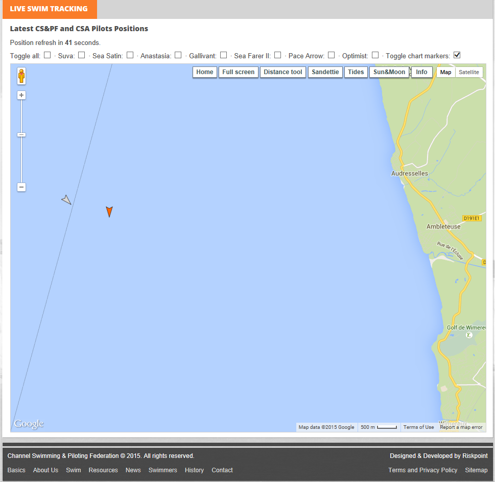 Channel_Relay15's tweet image. Look how close we are!!! Just over 3 miles to go! #ChannelSwim #KF #RelayTeam