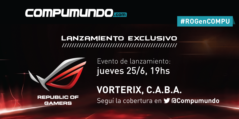 compumundo's tweet photo. No te pierdas la cobertura en vivo del evento de lanzamiento #ROGenCOMPU mañana jueves desde las 19h! #Gaming http://t.co/yEdoUNDHGF