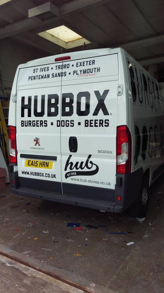 CornwallSigns's tweet photo. #vehiclebranding complete @TheHubBox @HUBBOXPentewan @HubStives http://t.co/zS5gwAOieU