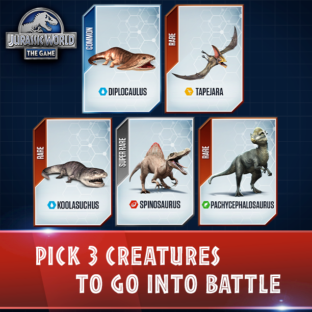 All the dinosaurs found in Jurassic World: The Game