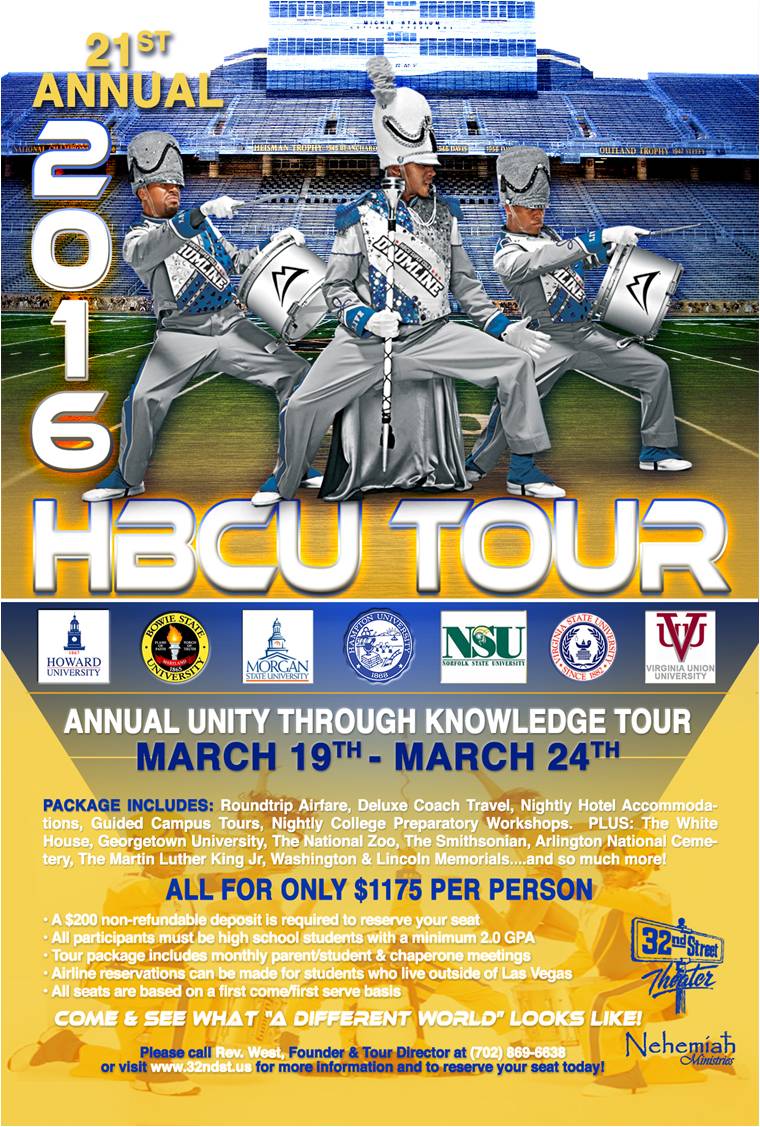 nehemiahlv's tweet photo. The 21st Annual HBCU Tour (from Las Vegas) will start early registration for high school students on Monday, July 6. http://t.co/VPB77bqmQ0