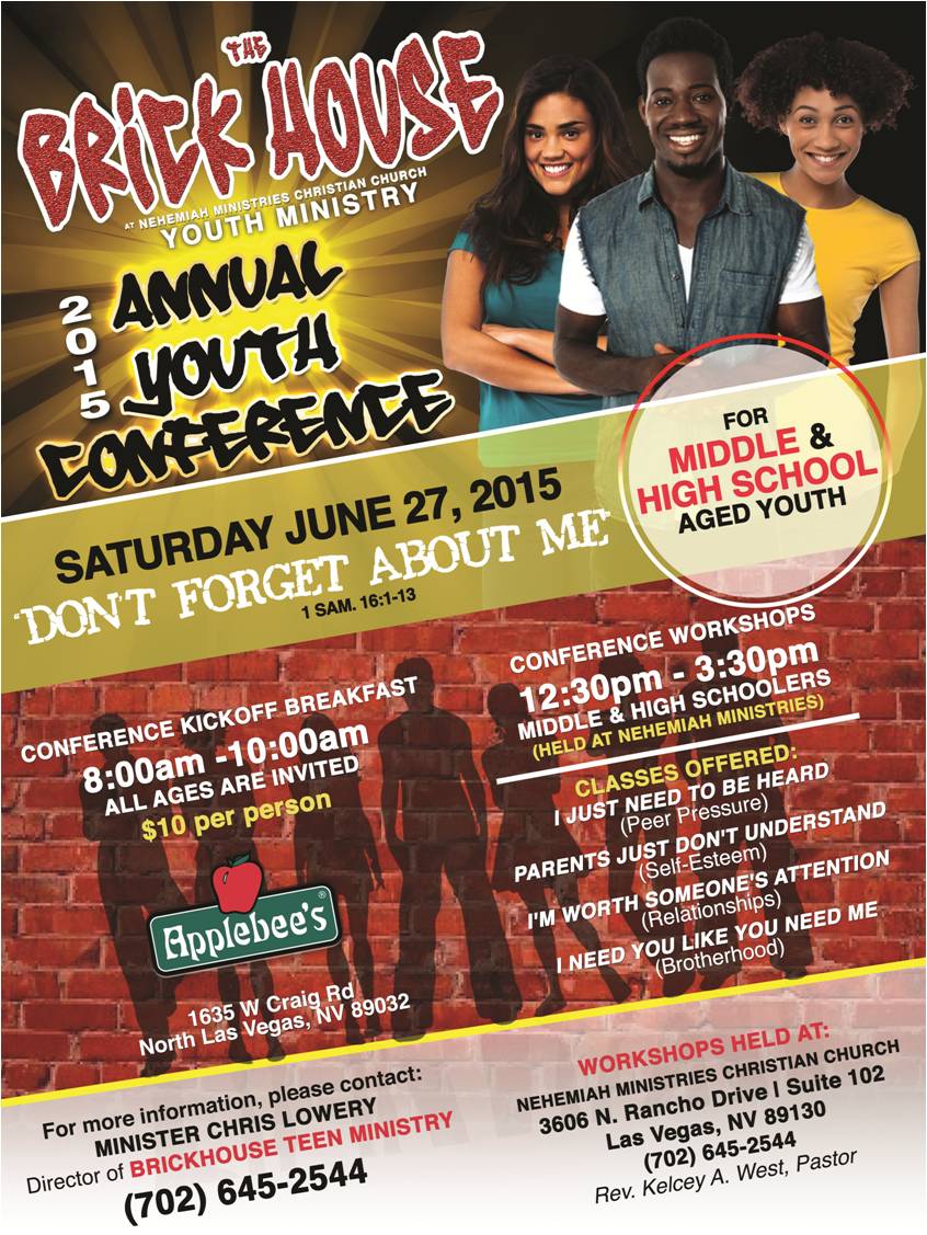 nehemiahlv's tweet photo. We are hosting a Youth Conference this week at Nehemiah Ministries in Las Vegas, Nevada.  RSVP at 702-645-2544. http://t.co/oNRjhd99H7