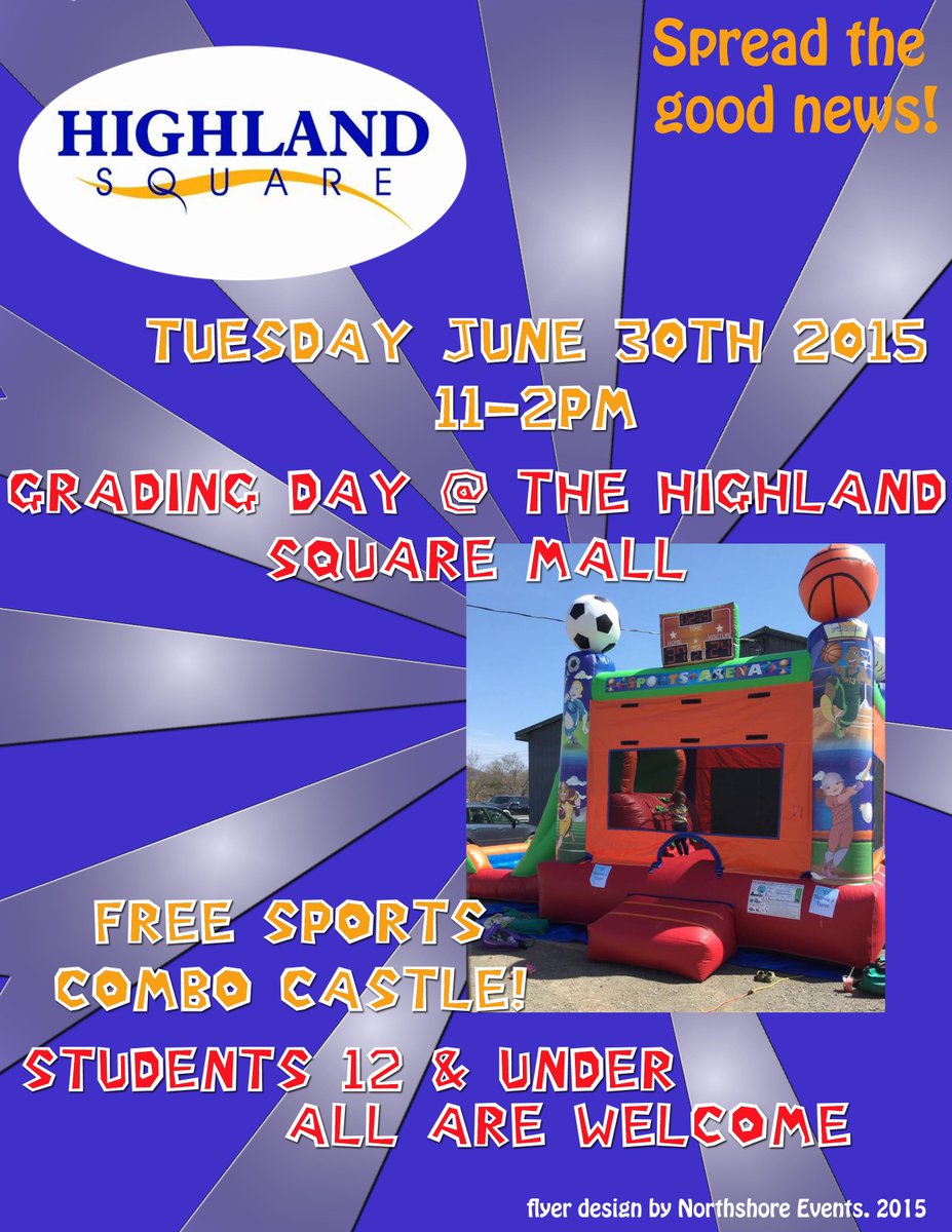 _HighlandSquare's tweet image. Visit us on Grading Day at Highland Square! Visit us on Facebook for more information!! #HighlandSquare #GradingDay