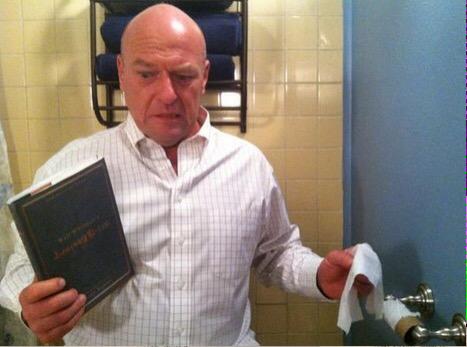 badwalterwhite's tweet photo. Anyone else been in Hank's position? Book or a piece of tissue... #BreakingBad http://t.co/L2lTnBi2CV