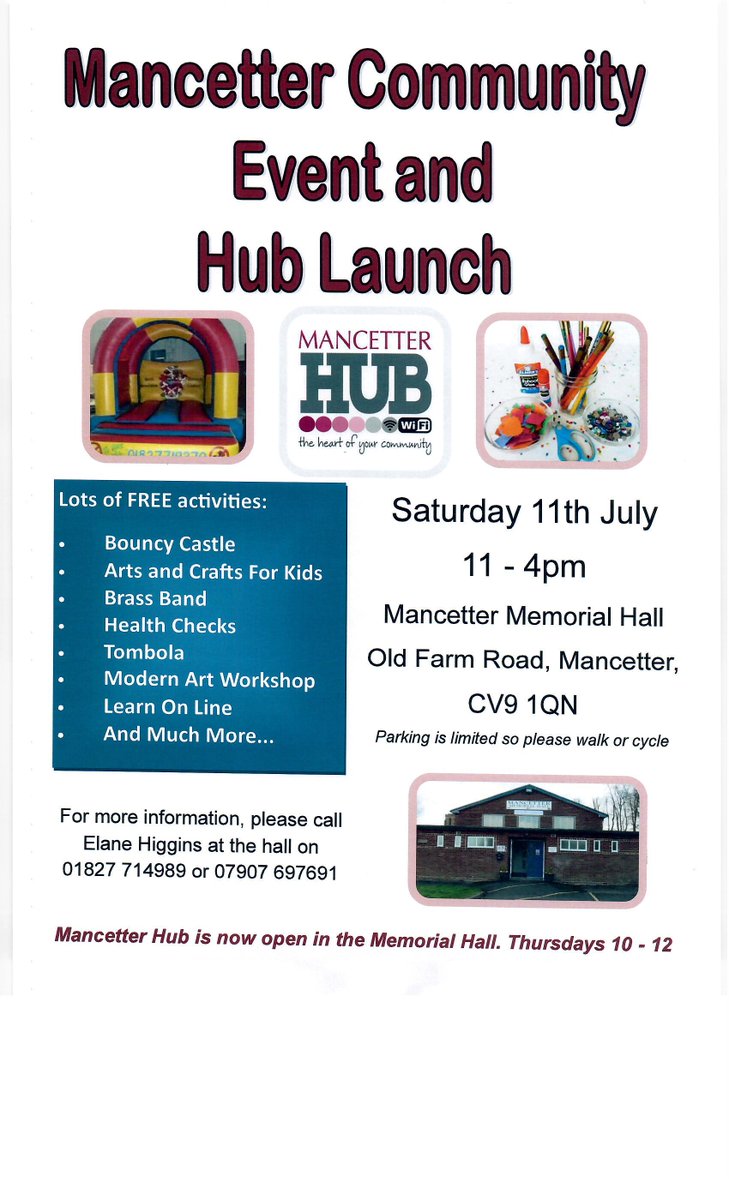 vcnw's tweet photo. Please help promote and support these local events #mancetter http://t.co/kMmBKrCM4p