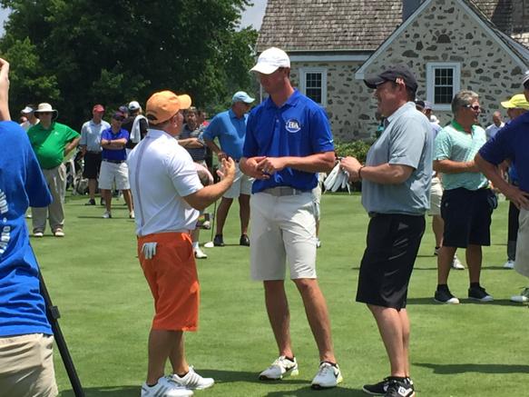 Great 2 C #falcons QB <a href="/M_Ryan02/">Matt Ryan</a> at his golf outing yesterday outside Phila area "Believe to Achieve" <a href="/BandAFoundation/">Believe and Achieve</a>