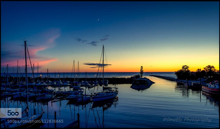 Eventide - The sky broke like an egg into full sunset and the water caught fire.
Kincardine Harbour