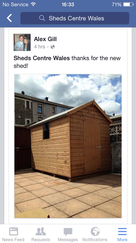 ShedWales's tweet photo. Alex Gill happy with his new garden shed that was fitted this morning by our team! #shedcentrewales http://t.co/kf3SueEj3S