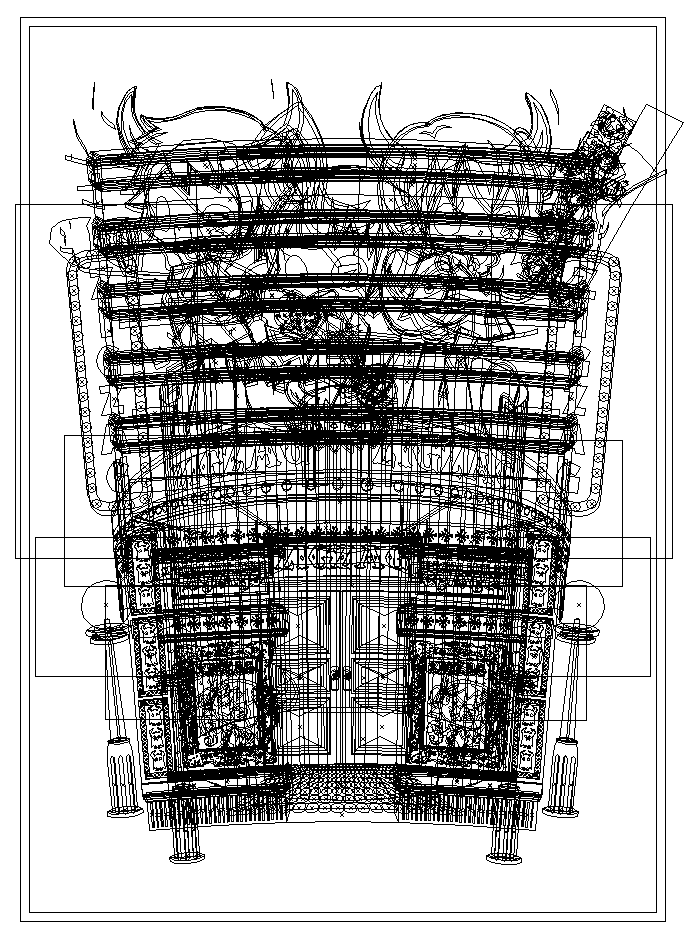 IMさんちのZIGZAG4パンフ表紙用にがんばって建物をベジェで描いた時のアウトライン。イラレCS2かな? 