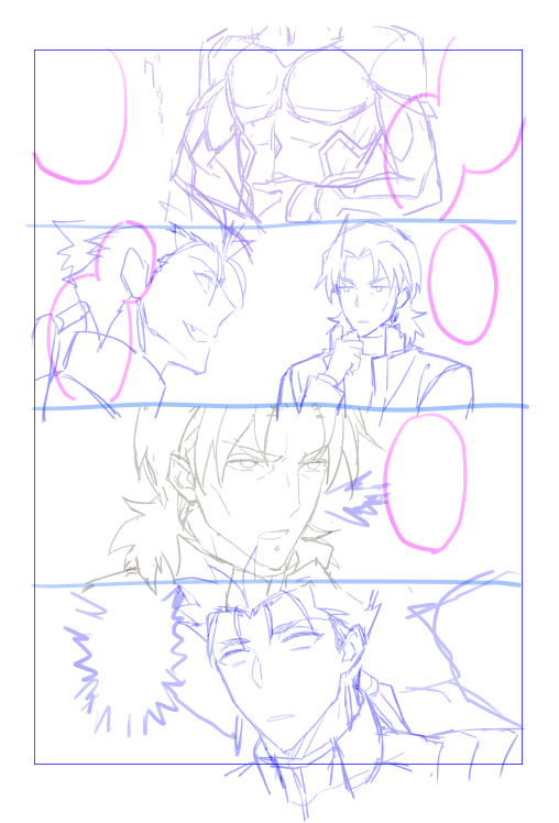 漫画の下描きはこんなかんじ 