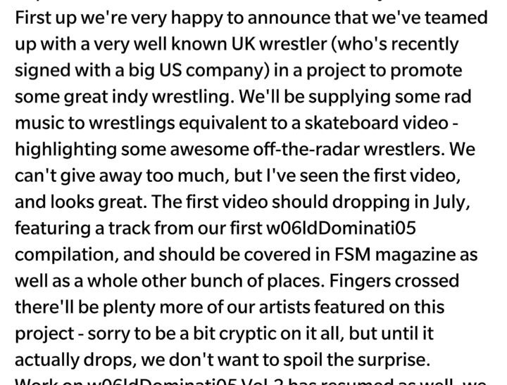 Here's a snippet of news from our facebook page... #punk #hiphop #wrestling #defend #underground #alternative