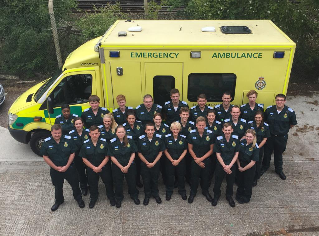 Canterbury Christ Church University Year 1 students having their SECAmb induction . Proud new uniform day !