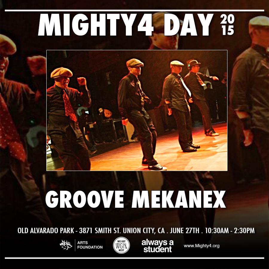 Mighty4Arts's tweet photo. Bay Area's own #GrooveMekanex will be blessing the stage at #Mighty4Day - check them out &amp; support on June 27th! http://t.co/YtE26bKvvq