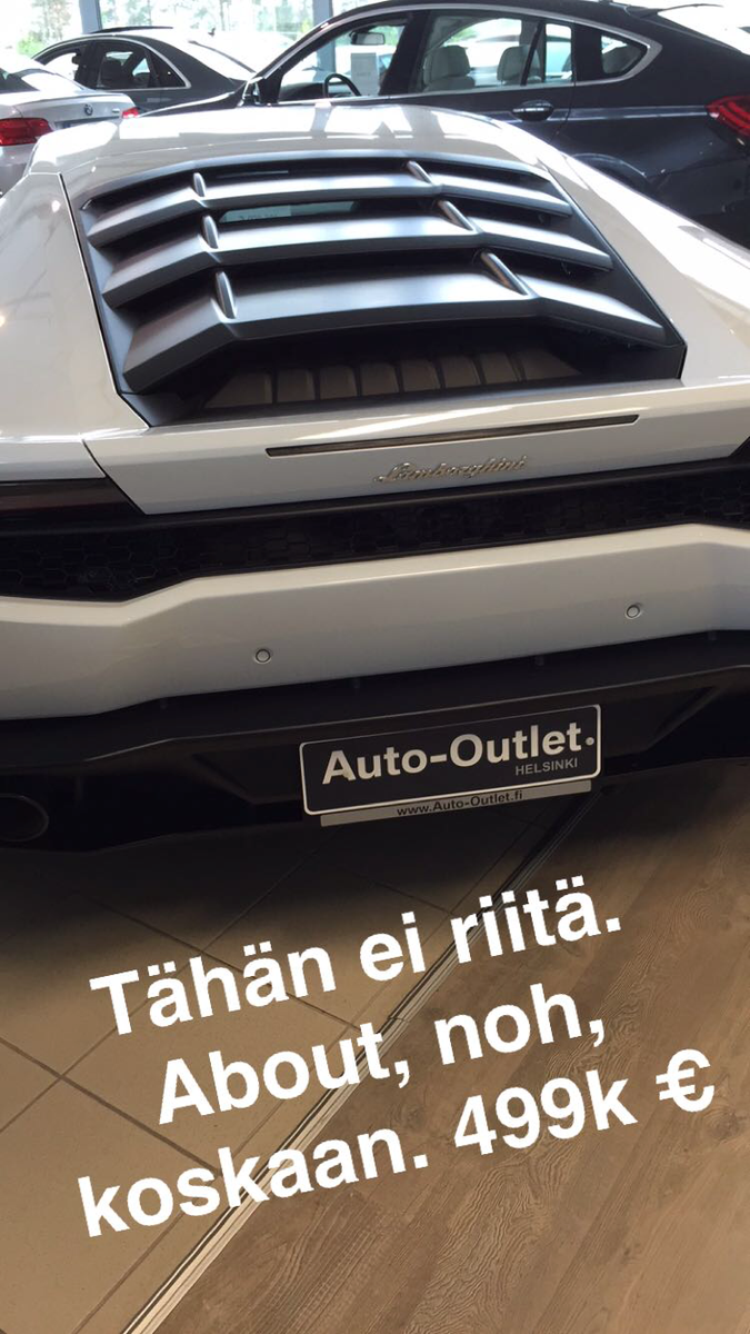 urheilucast's tweet photo. Kävin katsomassa, miltä menestys näyttää vaikealla alalla. Vaikea varmaan arvata, mihin näistä riitti. #AutoOutlet http://t.co/rn0ZDLcza1