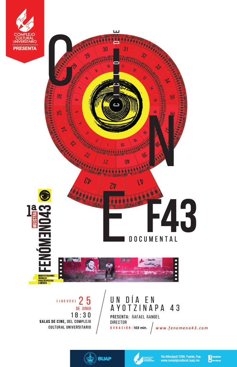 fenomeno43's tweet photo. #RafaelRangel presentará "Un día en Ayotzinapa" 13:00hrs en @IberoPuebla  y  18:30 en @SaladeArtecine @ccubuap http://t.co/6dF6cu9rf6