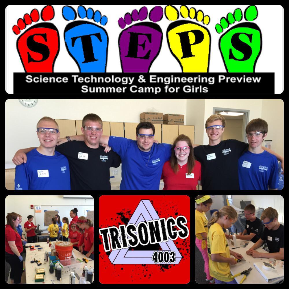 TriSonics helping girls to learn about engineering at STEPS Summer Camp! #deanshomework #omgrobots