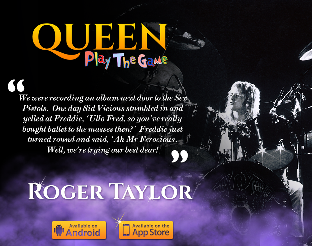 TheQueenApp's tweet image. Ha Ha, "Mr Ferocious" #Queen #RogerTaylor #FreddieMercury. Search "Queen: Play The Game" on Apple &amp;amp; Google app stores