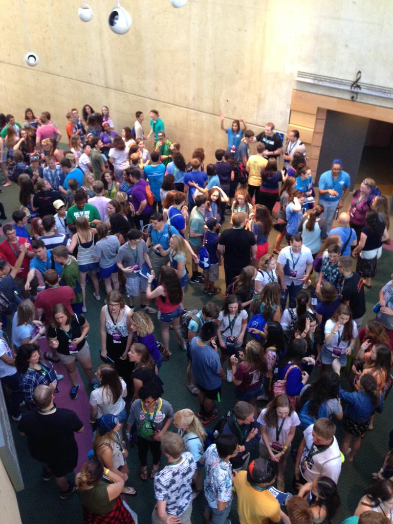 ethosacappella's tweet photo. Look at all these kids at @CampAcappella! Future @WSURaiders? We hope so! #CampAca15 #braggingWrights http://t.co/birsdmPWiF