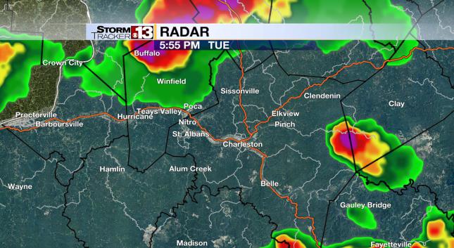 bryanweather's tweet image. Storms moving SE all across the region!  Heavy rain along with lightning continues.  @CabellCounty911