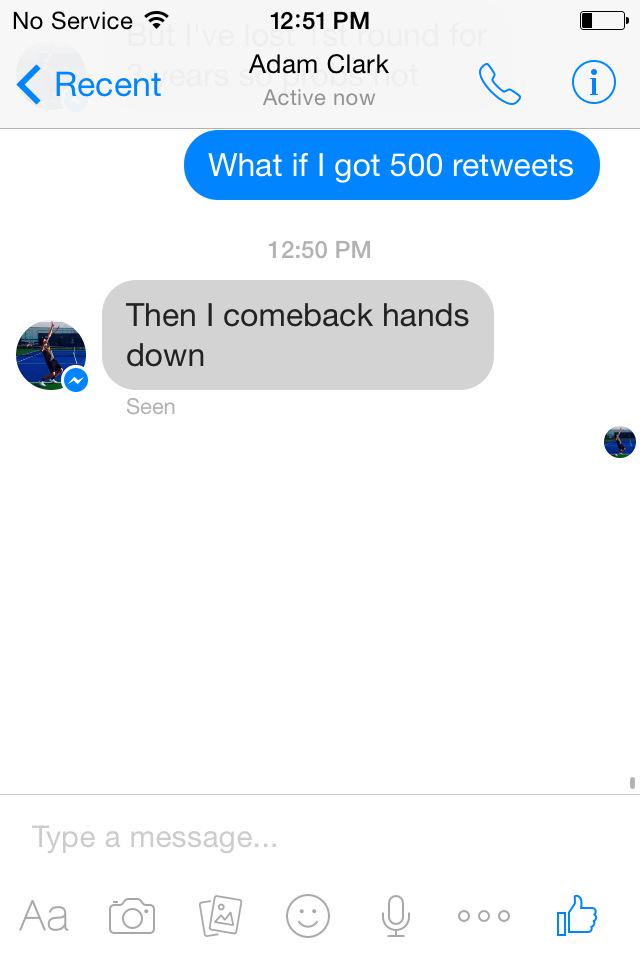 _LittleRonaldo_'s tweet photo. 500 Retweets and @Adam__Clark will come back to Olivet! Make it happen! http://t.co/T6UDq588fS