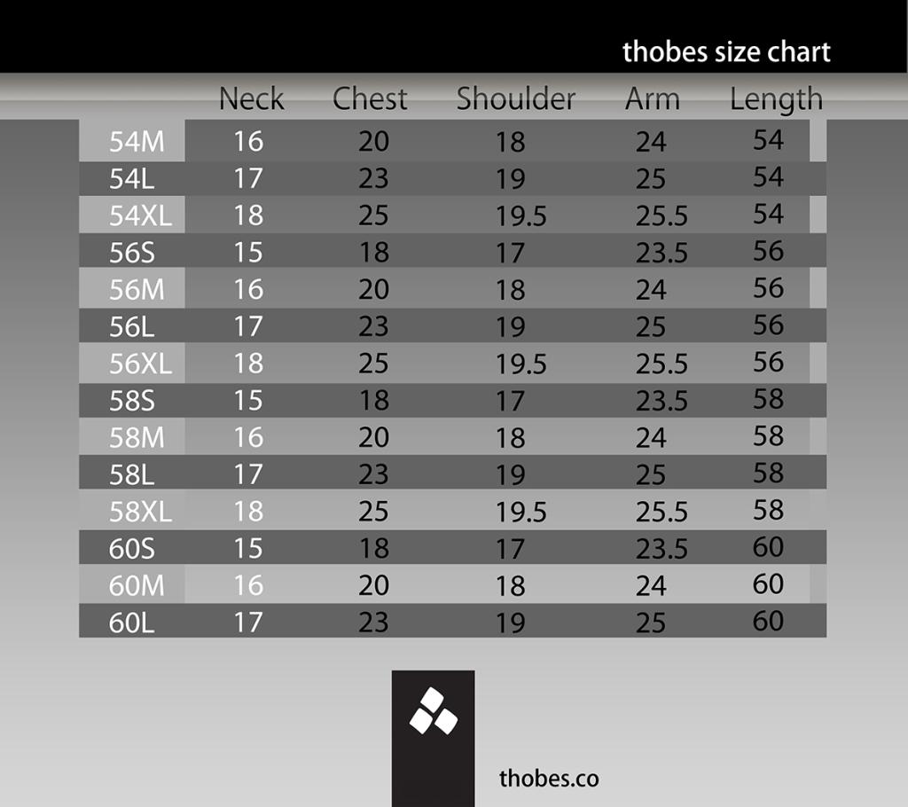 Al Aseel Thobe Size Chart