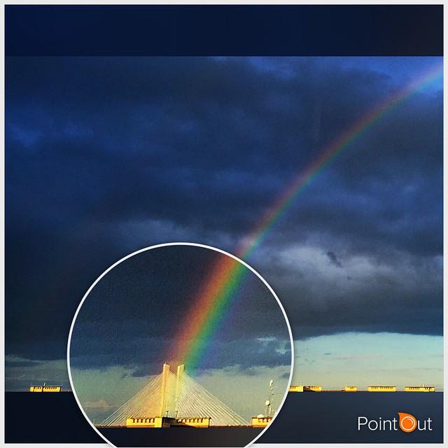 sobolowy's tweet photo. #mostredzinski is vomiting with the #rainbow 😉 #PointOut #wroclovers http://t.co/DY3lmwBlTA http://t.co/RvIomf8Jnc